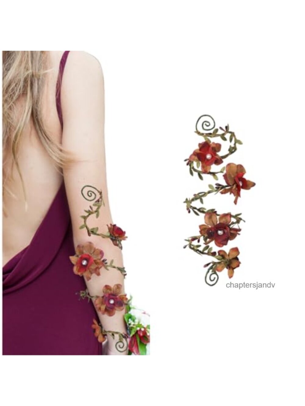 Renaissance Fairy Floral Arm Wrap Elf Bracelet Costume Accessory Adult